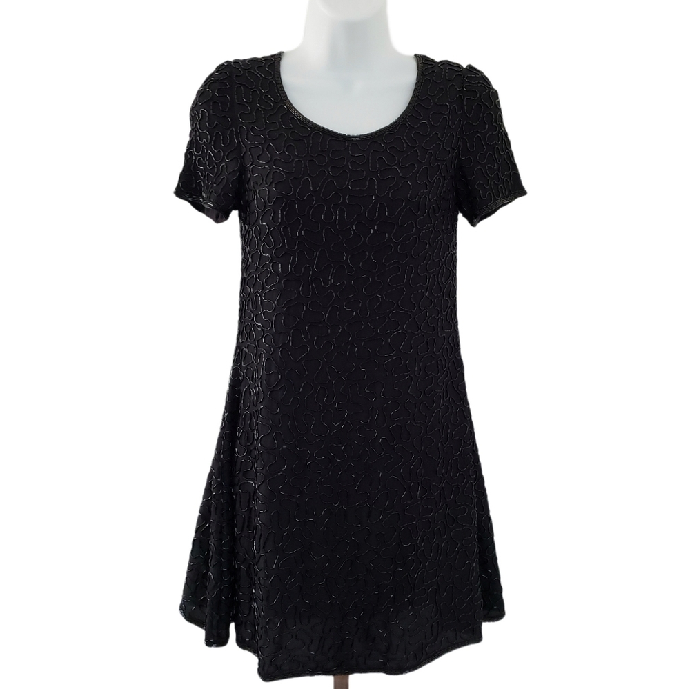 Ibiza womens Cocktail dress, black Beaded